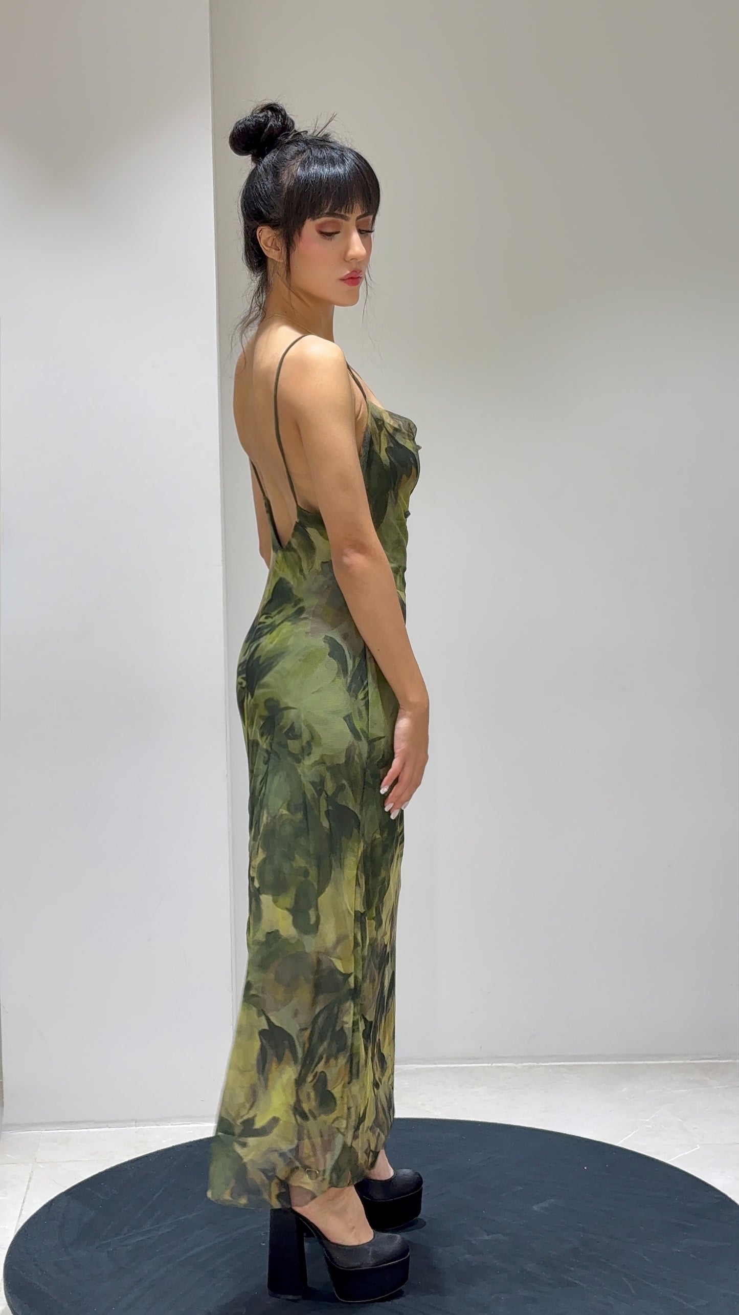 Robe verte imprimée