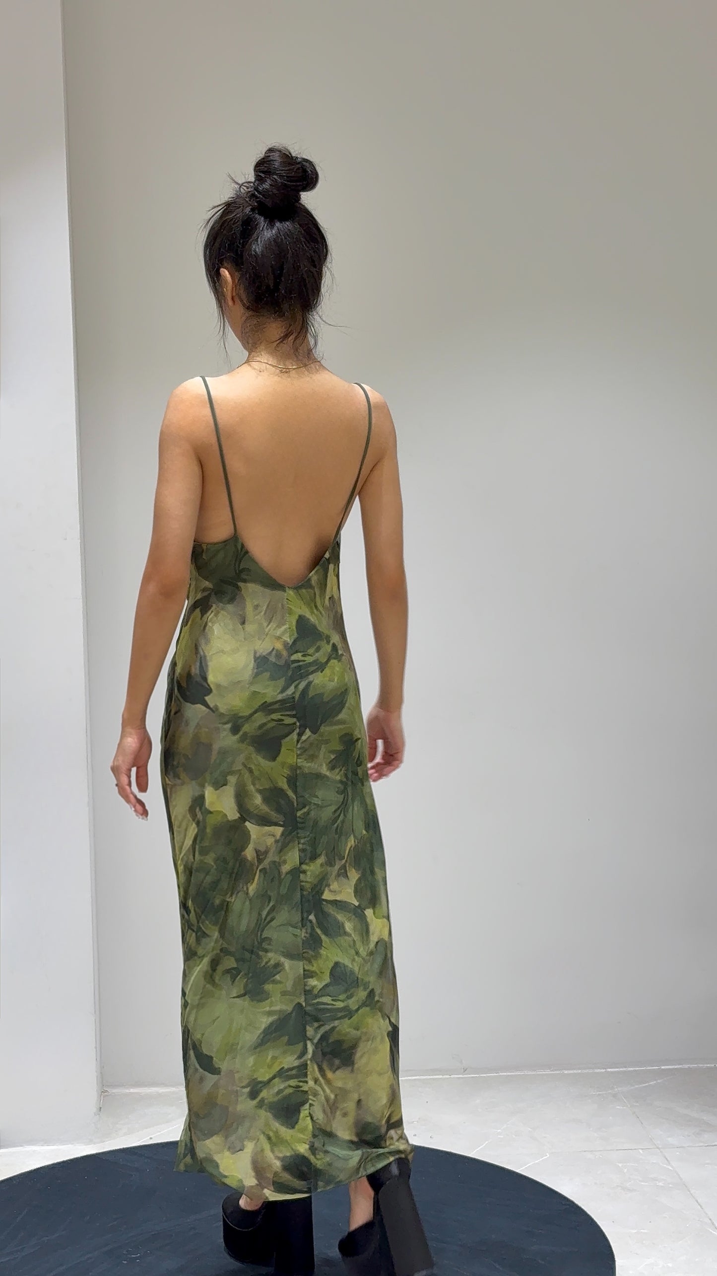 Robe verte imprimée